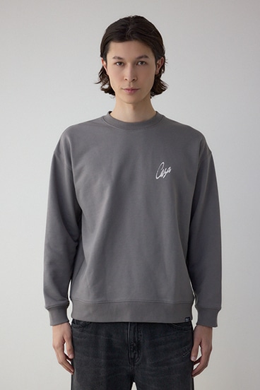 筆記体バックプリント裏毛トップス 詳細画像