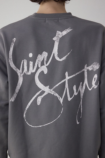 筆記体バックプリント裏毛トップス 詳細画像