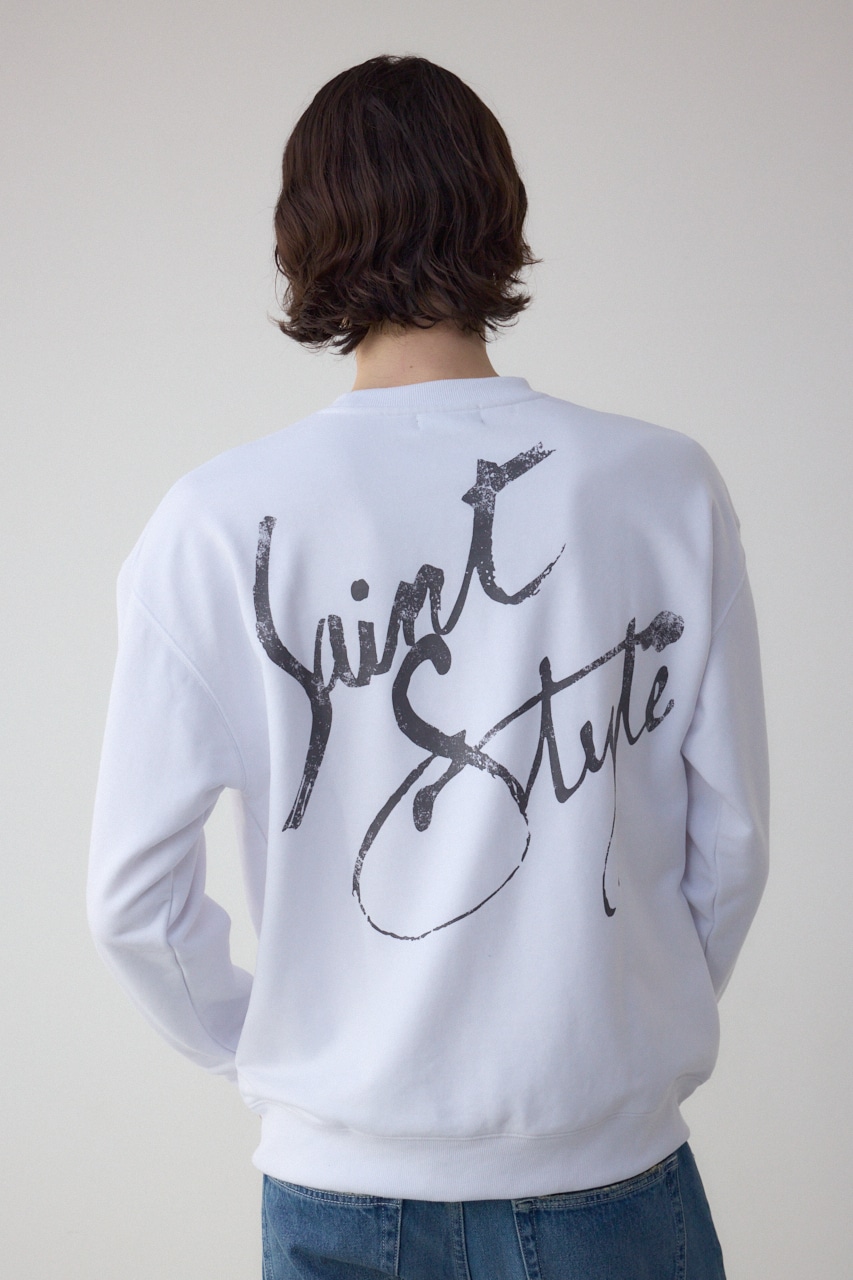 筆記体バックプリント裏毛トップス