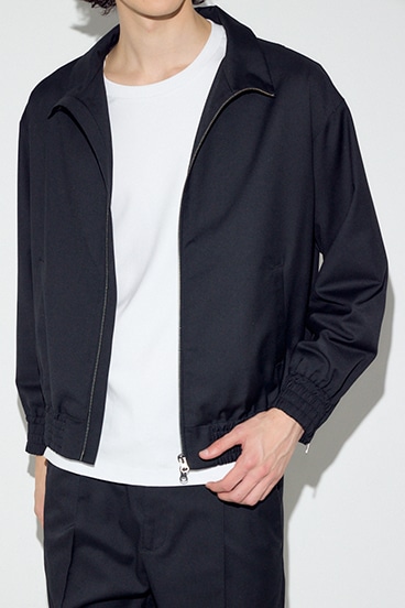 スタンドカラーリブブルゾン