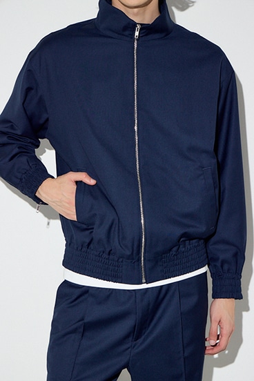 スタンドカラーリブブルゾン