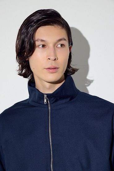 スタンドカラーリブブルゾン