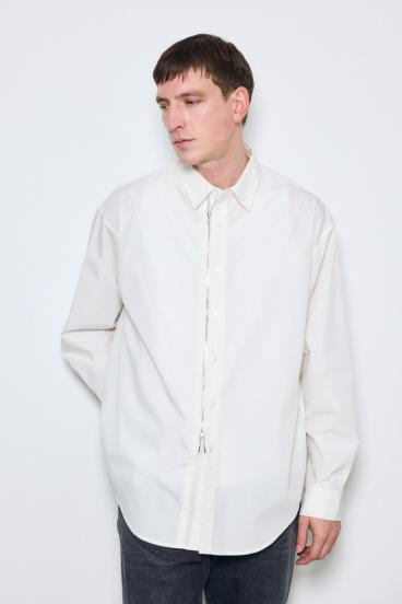 ジップアップ長袖シャツ 詳細画像