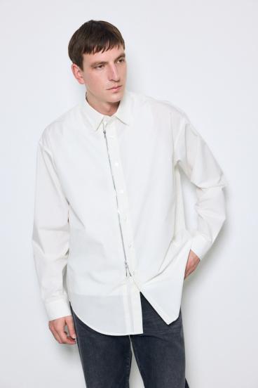 ジップアップ長袖シャツ 詳細画像