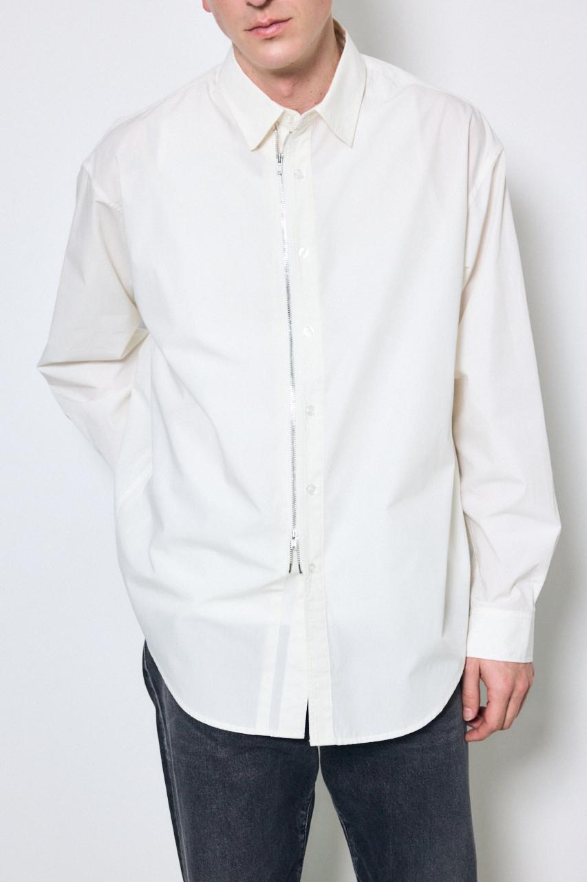 ジップアップ長袖シャツ