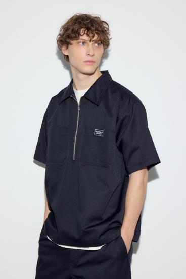 ハーフジップワークシャツ 詳細画像