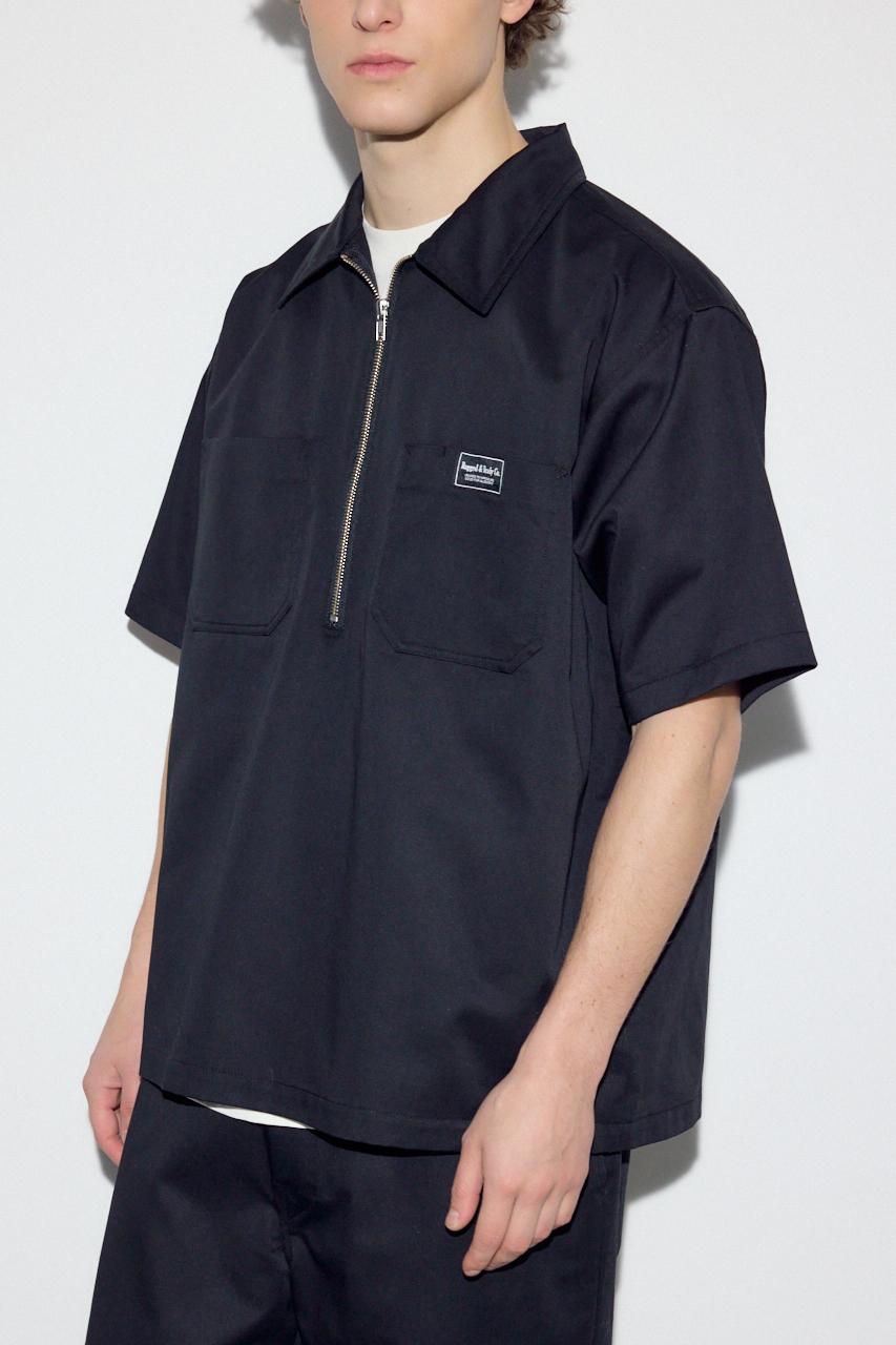 ハーフジップワークシャツ