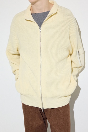 【SS先行アイテム】スタンドカラーWジップニット