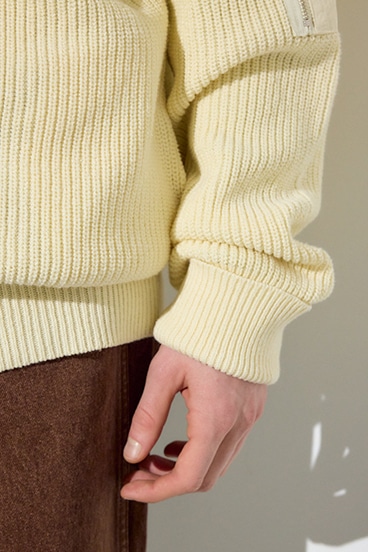 【SS先行アイテム】スタンドカラーWジップニット 詳細画像