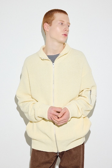 最終値下げ‼️SATUR ニットジップアウター SS先行アイテム】スタンドカラーWジップニット｜MEN｜251JSN70-0241