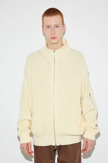 【SS先行アイテム】スタンドカラーWジップニット 詳細画像