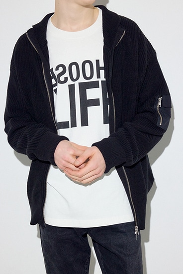 【SS先行アイテム】スタンドカラーWジップニット