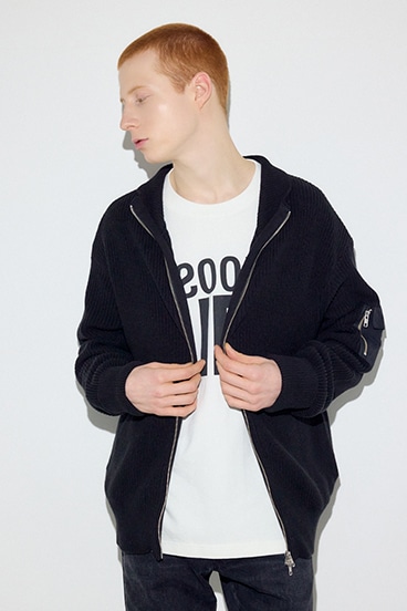 【SS先行アイテム】スタンドカラーWジップニット 詳細画像