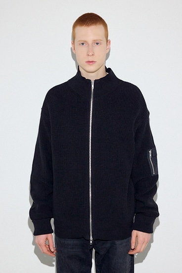 【SS先行アイテム】スタンドカラーWジップニット 詳細画像