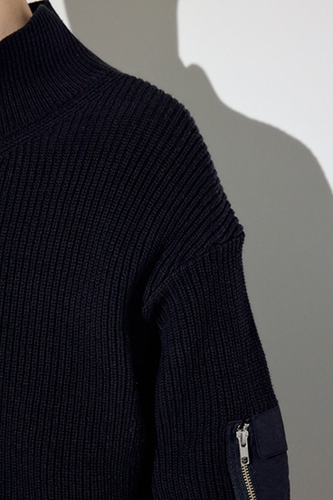 【SS先行アイテム】スタンドカラーWジップニット 詳細画像