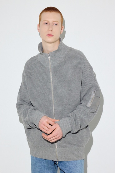 【SS先行アイテム】スタンドカラーWジップニット