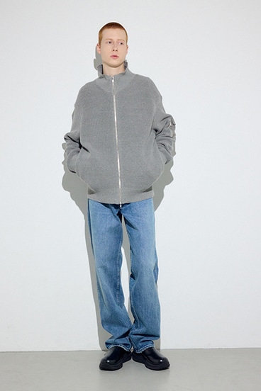 【SS先行アイテム】スタンドカラーWジップニット 詳細画像