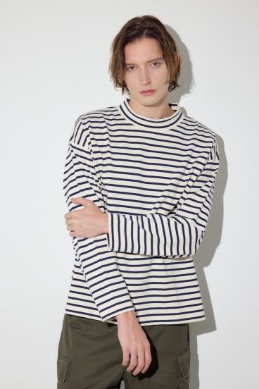 ボーダー長袖トップス 詳細画像