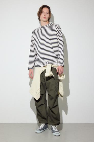 ボーダー長袖トップス 詳細画像