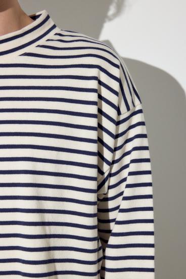 ボーダー長袖トップス 詳細画像