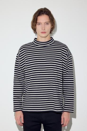 ボーダー長袖トップス 詳細画像