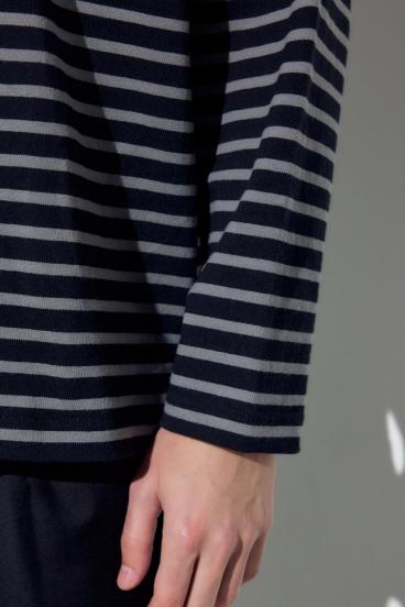 ボーダー長袖トップス 詳細画像