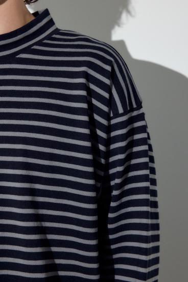 ボーダー長袖トップス 詳細画像