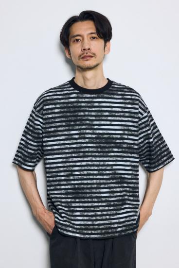 かすれボーダーTシャツ 詳細画像
