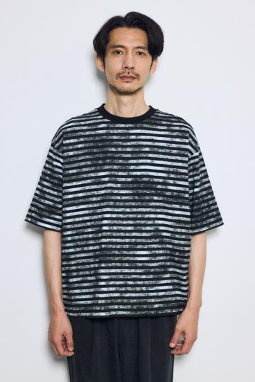 かすれボーダーTシャツ 詳細画像