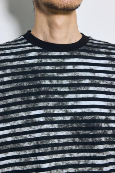 かすれボーダーTシャツ 詳細画像