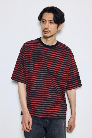かすれボーダーTシャツ 詳細画像
