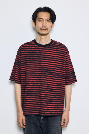 かすれボーダーTシャツ 詳細画像