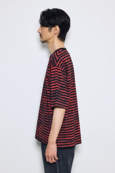 かすれボーダーTシャツ 詳細画像