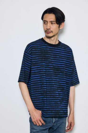 かすれボーダーTシャツ 詳細画像