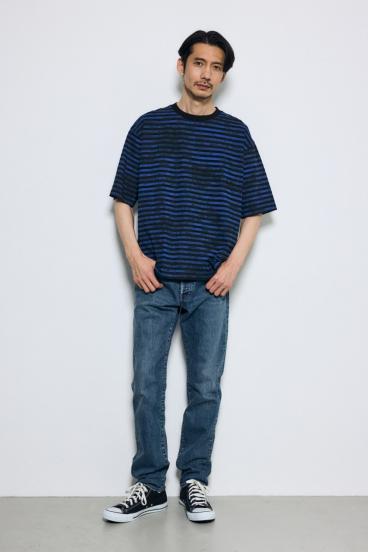 かすれボーダーTシャツ 詳細画像