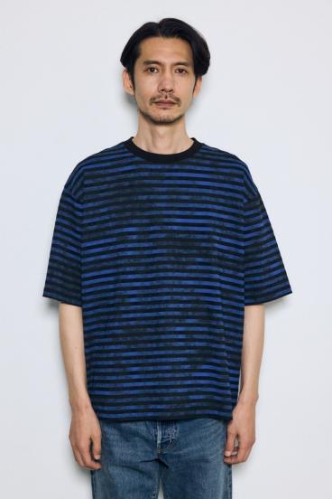かすれボーダーTシャツ 詳細画像