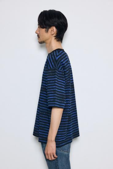 かすれボーダーTシャツ 詳細画像