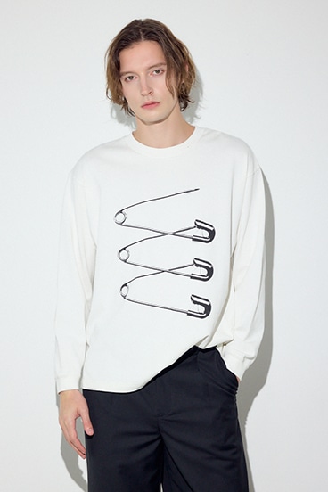 【SS先行アイテム】SAFETY PIN長袖Tシャツ 詳細画像