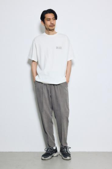 引き揃え天竺バックメッセージロゴTシャツ 詳細画像