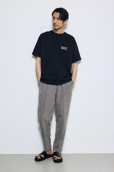 引き揃え天竺バックメッセージロゴTシャツ 詳細画像