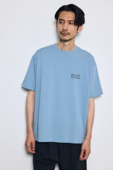 引き揃え天竺バックメッセージロゴTシャツ 詳細画像