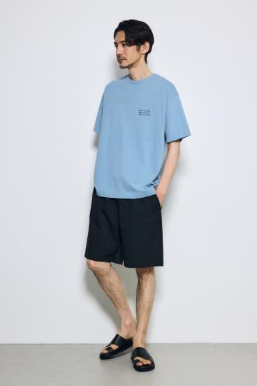 引き揃え天竺バックメッセージロゴTシャツ 詳細画像