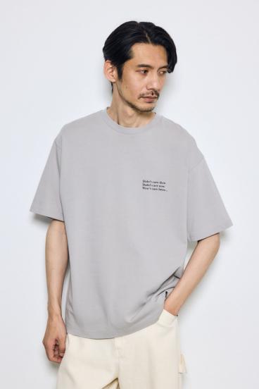 引き揃え天竺バックメッセージロゴTシャツ 詳細画像