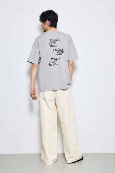 引き揃え天竺バックメッセージロゴTシャツ 詳細画像