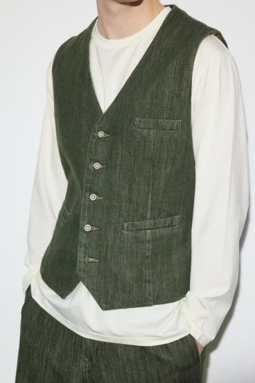 リラックスデニムベスト 詳細画像