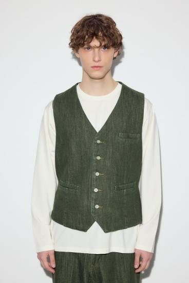 リラックスデニムベスト 詳細画像
