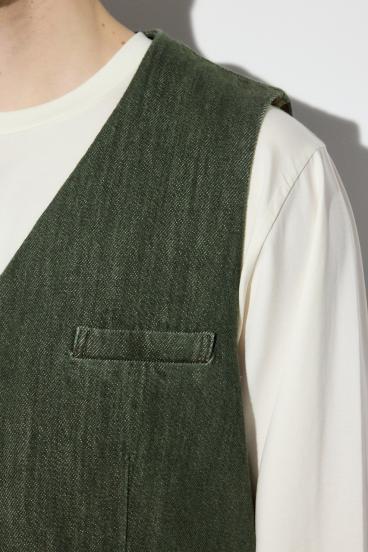 リラックスデニムベスト 詳細画像