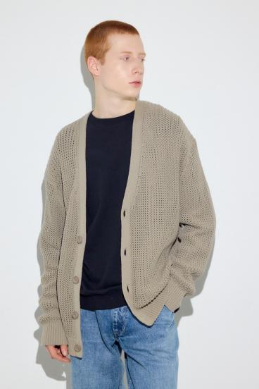 ニットメッシュカーディガン