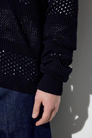 透かし編み柄変化カーディガン 詳細画像