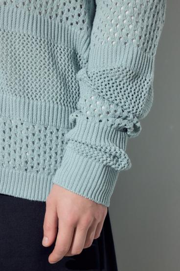 透かし編み柄変化カーディガン 詳細画像